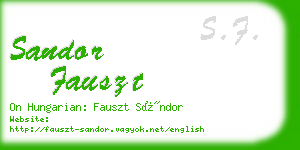 sandor fauszt business card